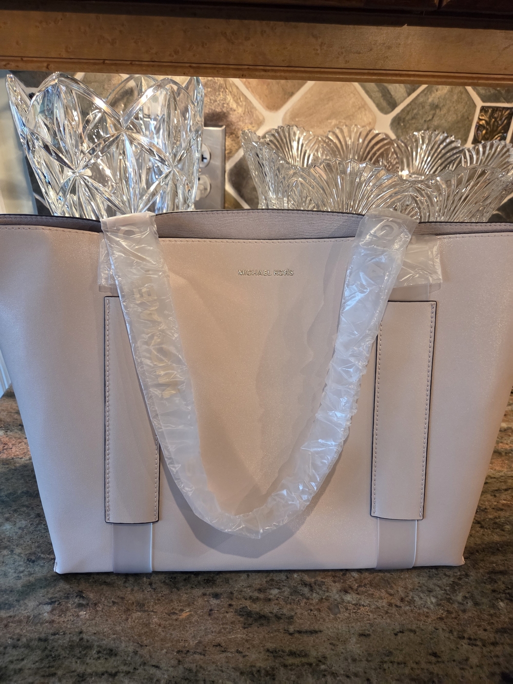 Michael Kors Pale Pink Saffiano Tote Bag